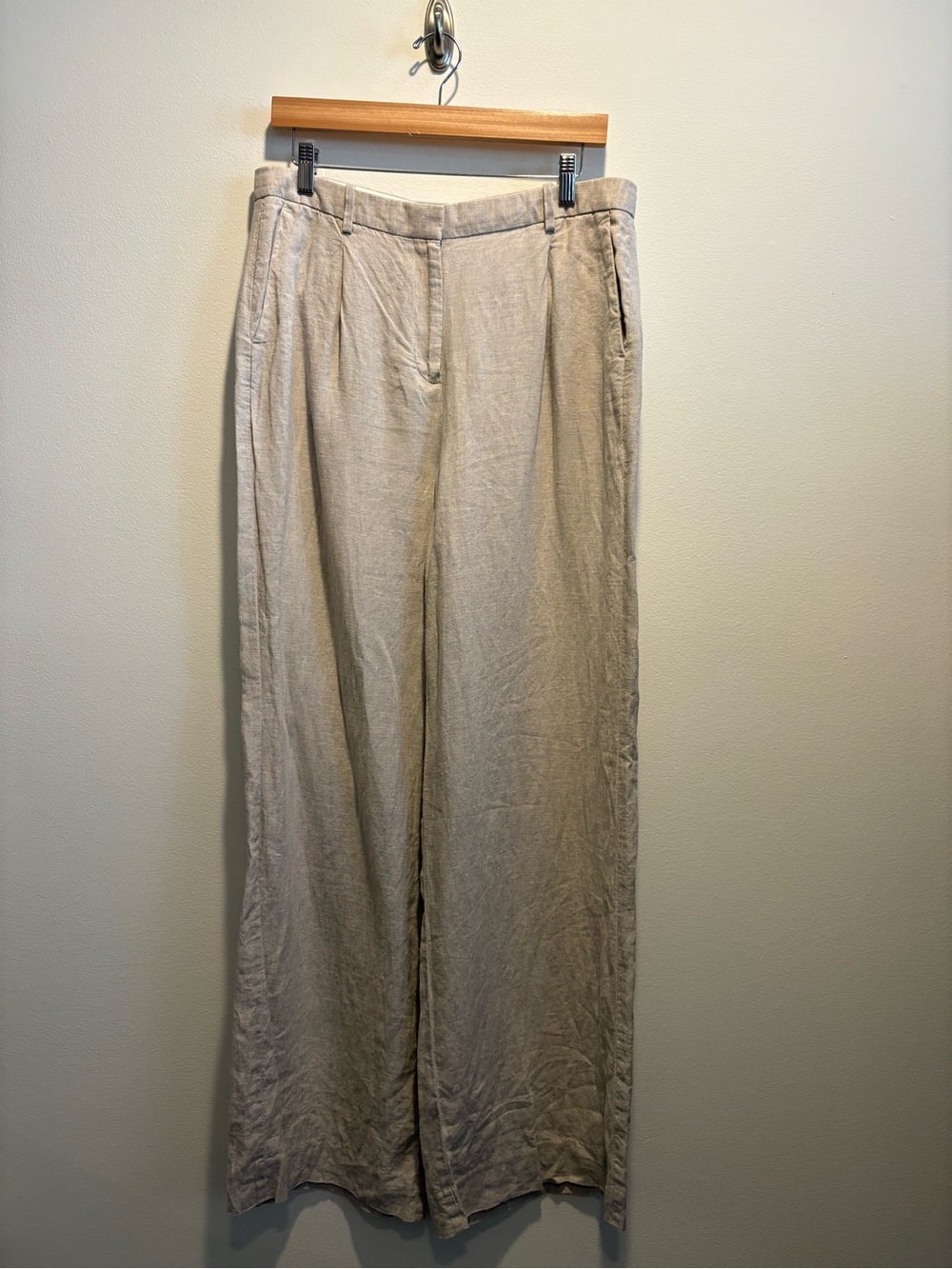 J.Crew || Essential Wide-Leg Linen Pant in Flax Tan Beige 12 Tall - Picture 2 of 10